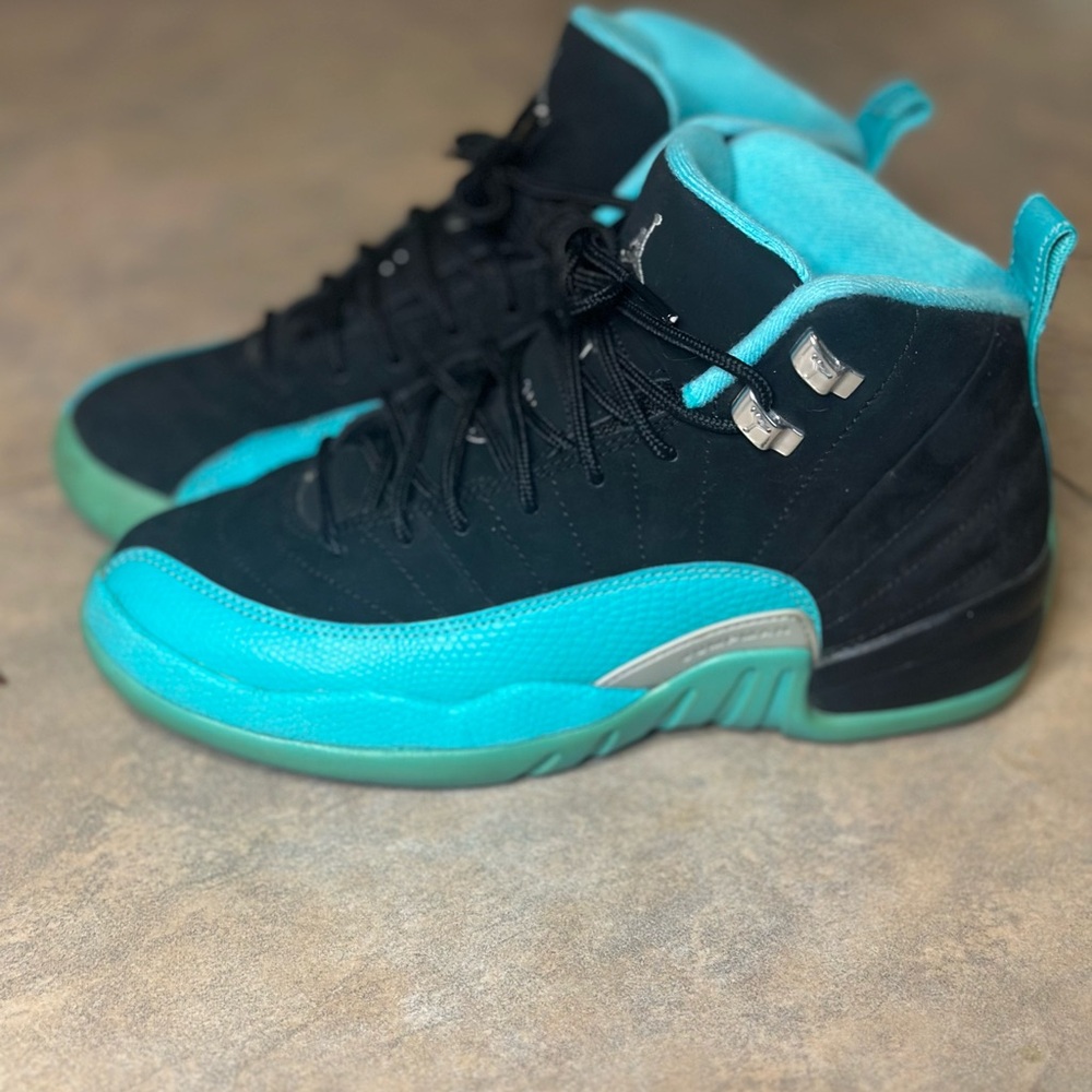 Jordan 12 Women's Sneakers - Black and Teal size 6.5